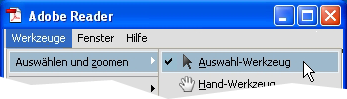 PDF: Auswahlwerkzeug